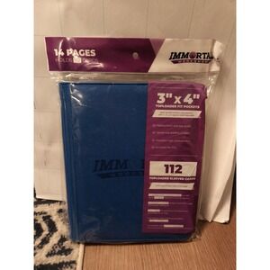 Immortal Workshop 3x4 Toploader Binder 112 Card Capacity Zippered Blue NEW
